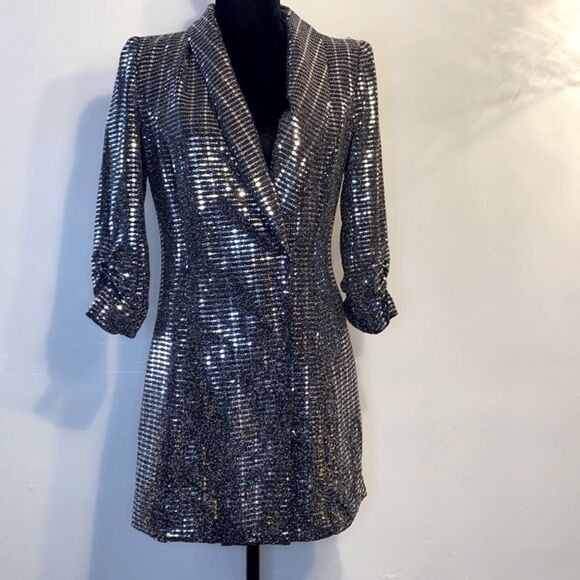 NEW…Silver/Black sequins blazer size S (small) from Forever21 - Picture 1 of 3